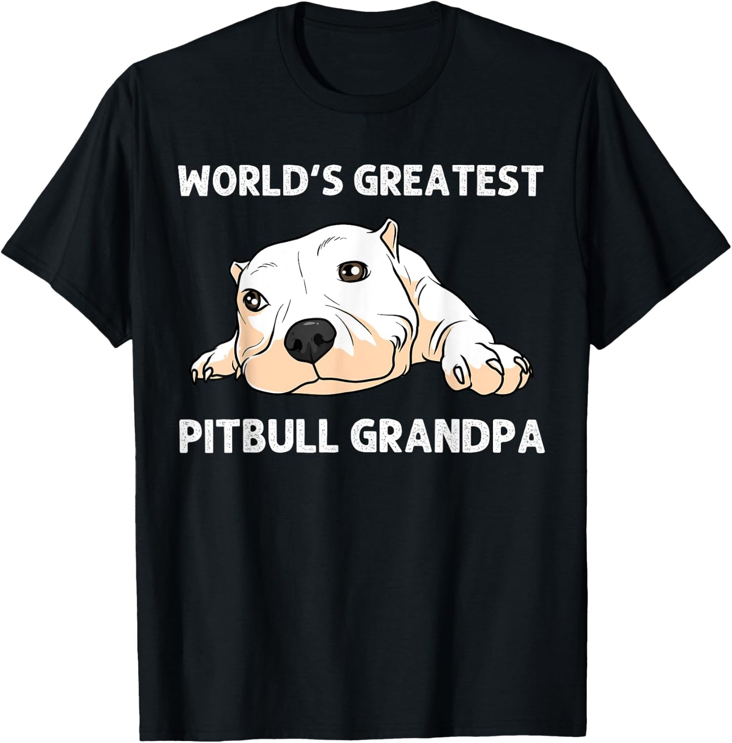 Funny Pitbull Gift Grandpa Men Canine Dog Puppy Animal T-Shirt - T-Shirt | Black
