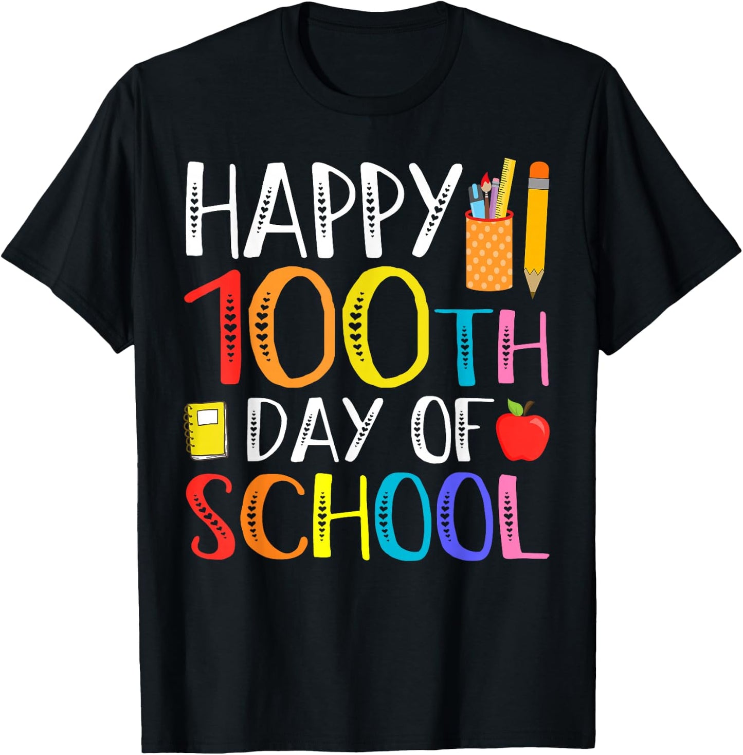 100 Days of School Teacher and Student T-Shirt - T-Shirt | Black