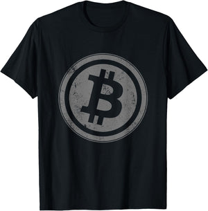 Vintage Bitcoin BTC Logo Crypto Currency Traders Bitcoin T-Shirt - T-Shirt | Black