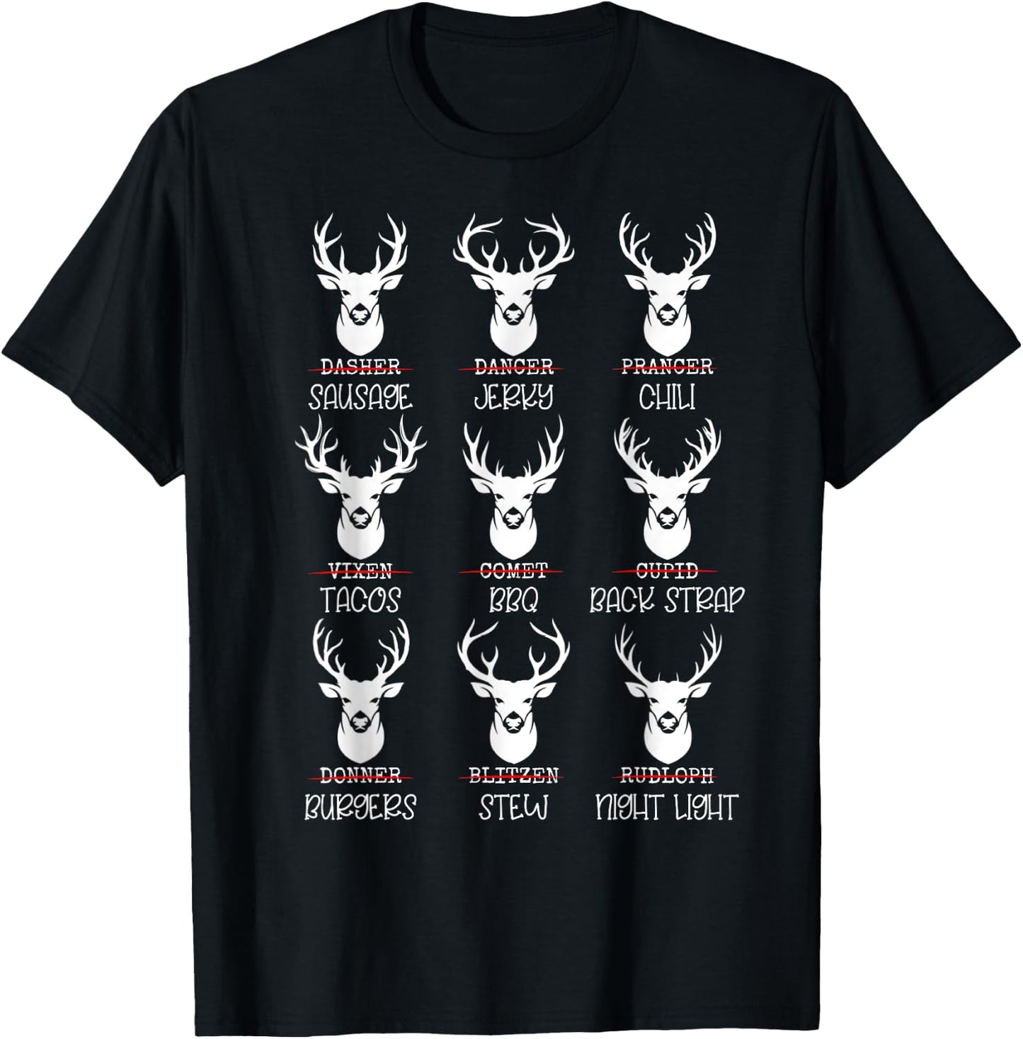 Deer Hunter Buck Lovers All Shanta's Reindeer Funny Deer Pun T-Shirt - T-Shirt | Black