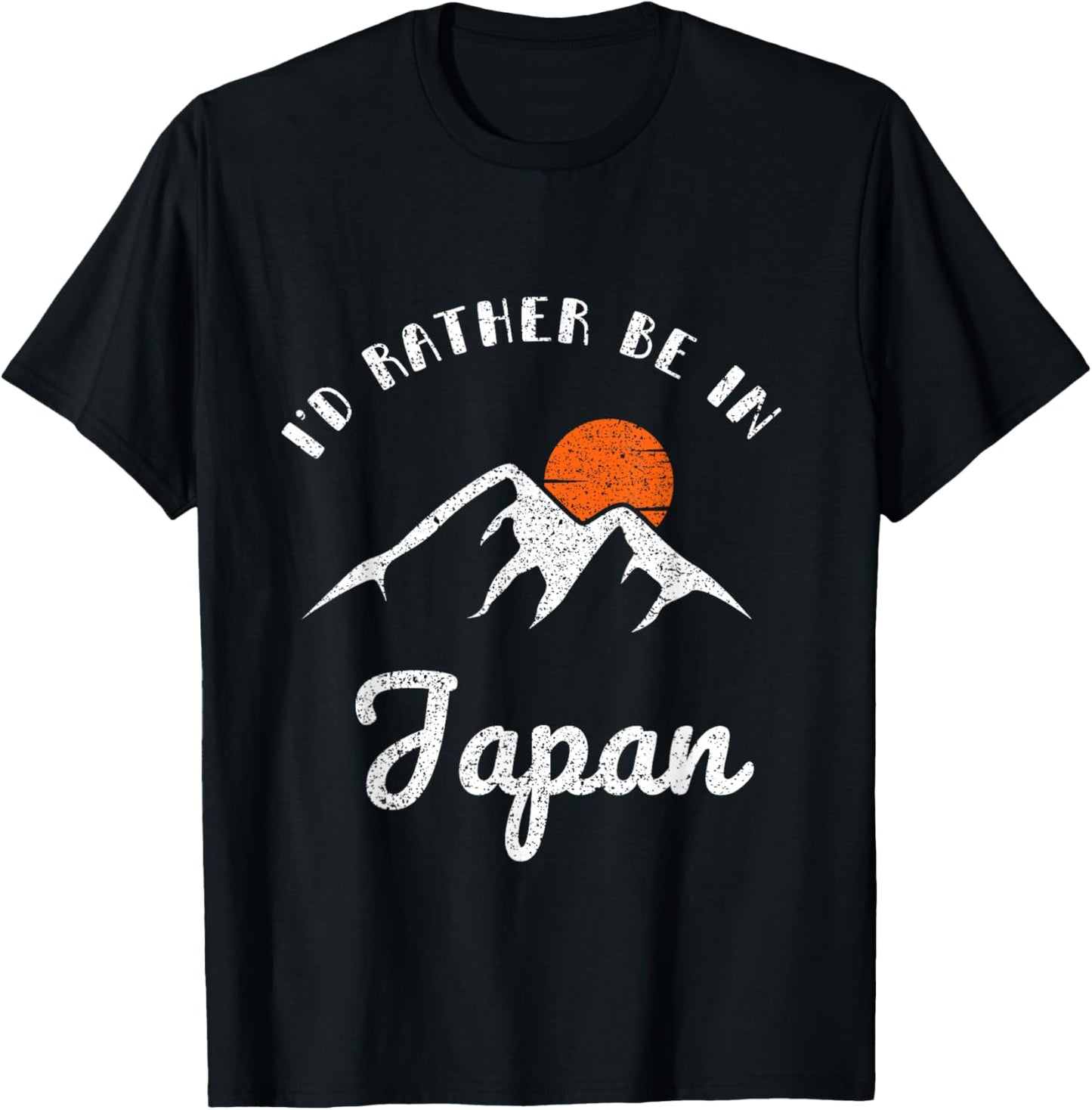 I'd Rather Be In Japan Vintage Retro Japan T-Shirt - T-Shirt | Black
