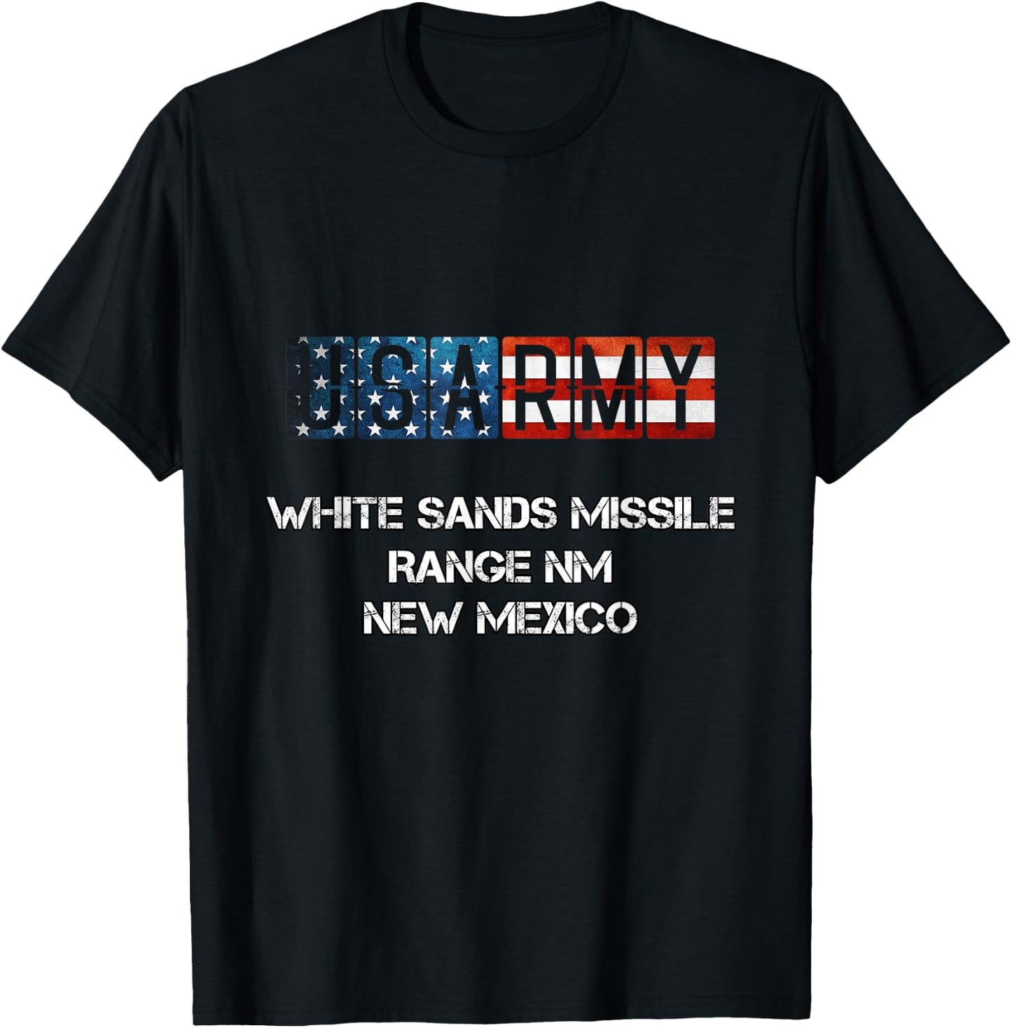 White Sands Missile Range US Flag Army T-Shirt - T-Shirt | Black