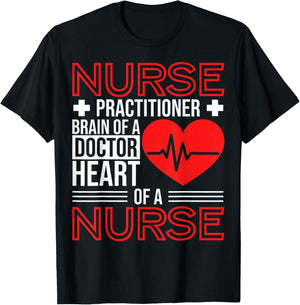 New Nurse Practitioners Nurse Practitioner Brain Of A Doctor T-Shirt - T-Shirt | Black