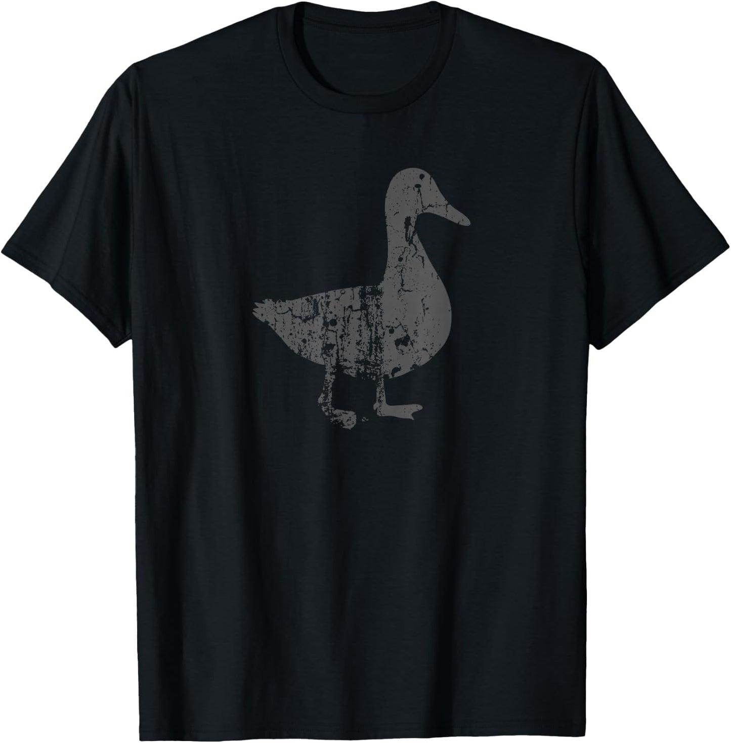 Duck Vintage Design - Distressed Duck Print T-Shirt - T-Shirt | Black