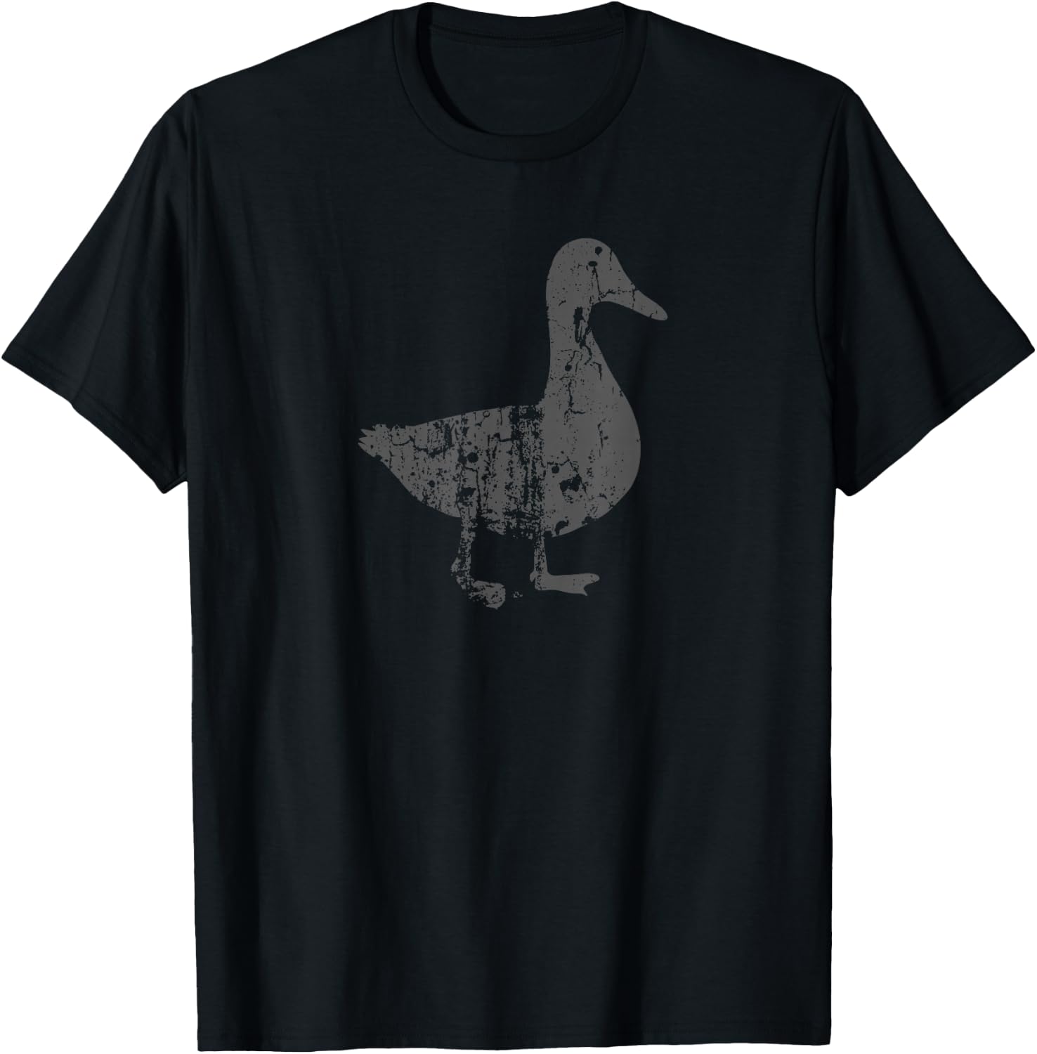 Duck Vintage Design - Distressed Duck Print T-Shirt - T-Shirt | Black