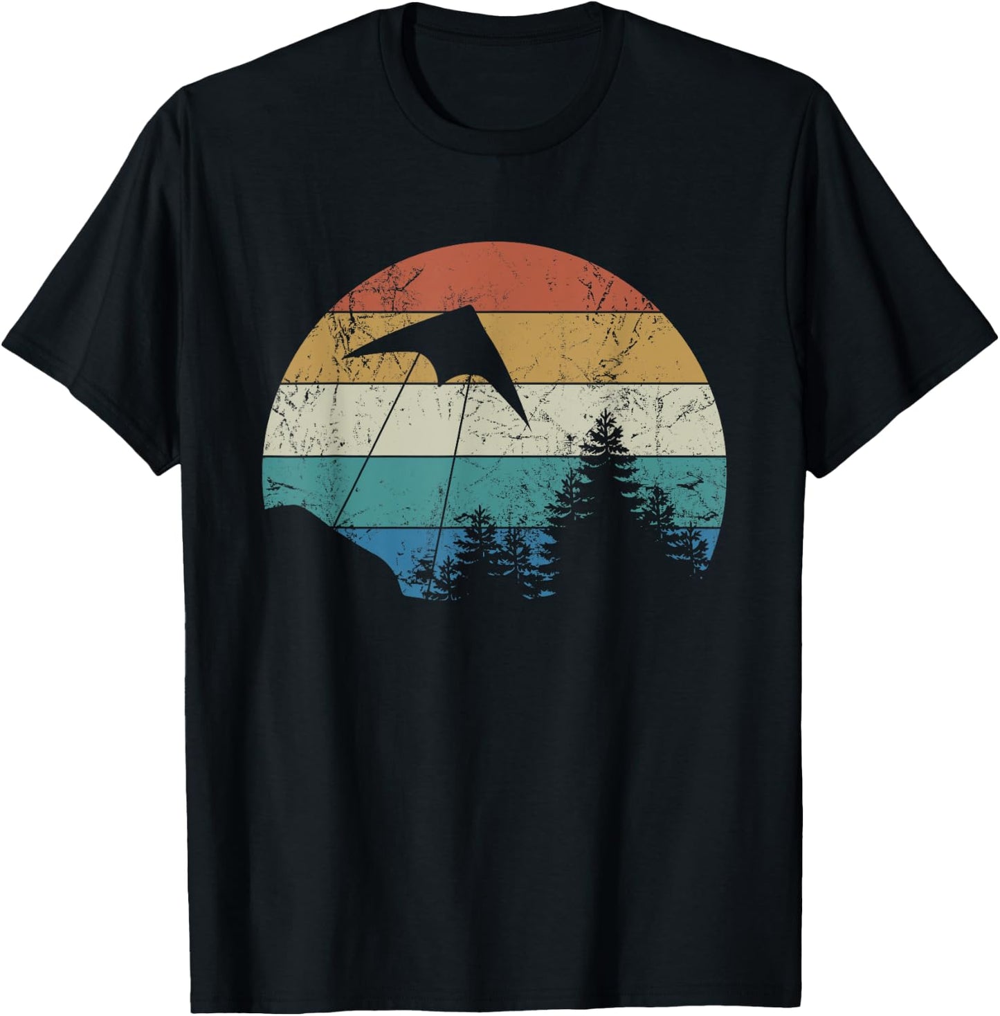 Stunt Kite Flying Retro Flying A Kite Love Stunt Kites T-Shirt - T-Shirt | Black