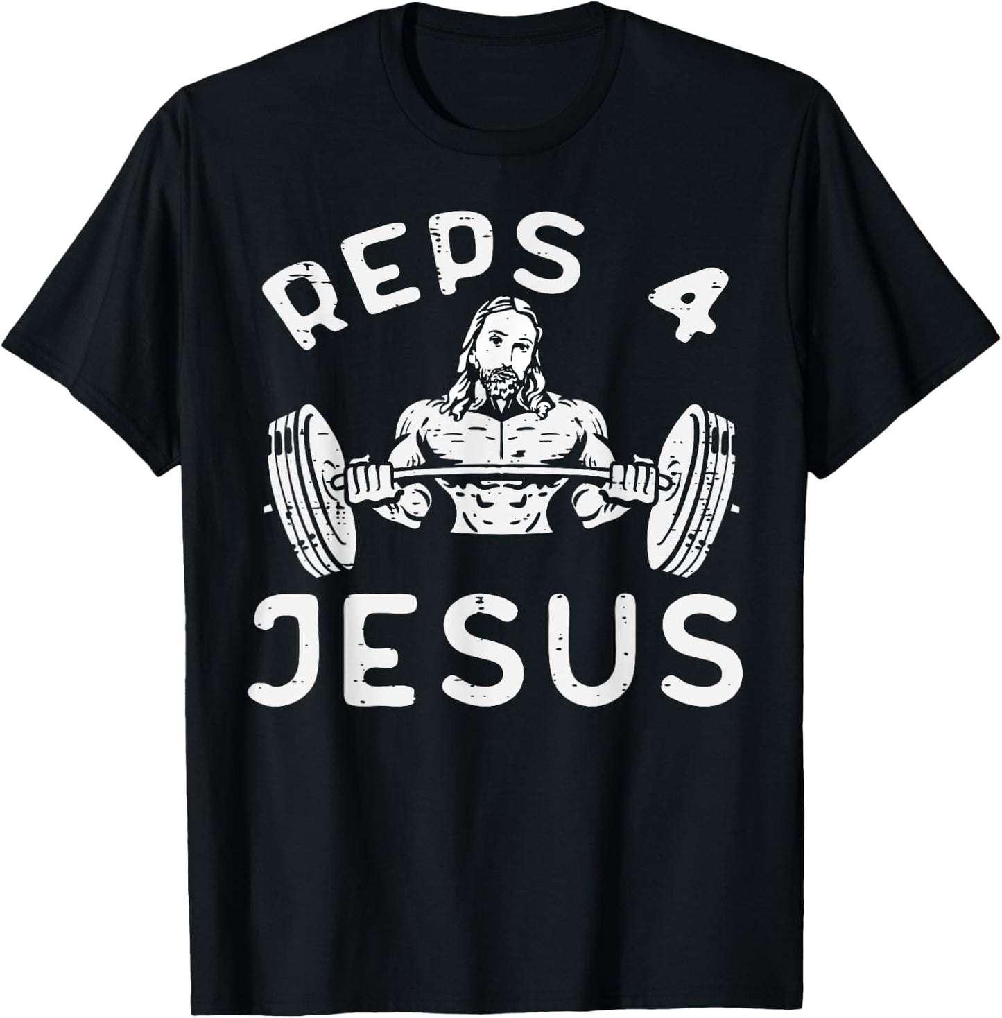 Workout Reps 4 Jesus Gym Christian Weightlifting Men Women T-Shirt - T-Shirt | Black