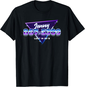 Jenny Phone Number 867-5309 Funny Rock Music 80's T-Shirt - T-Shirt | Black