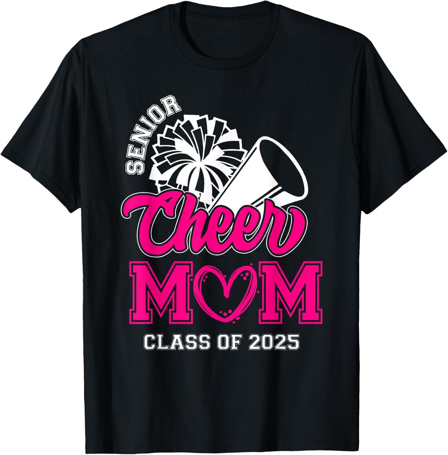 Senior Cheerleader Mom Cheer Class Of 2025 Graduation Women T-Shirt - T-Shirt | Black