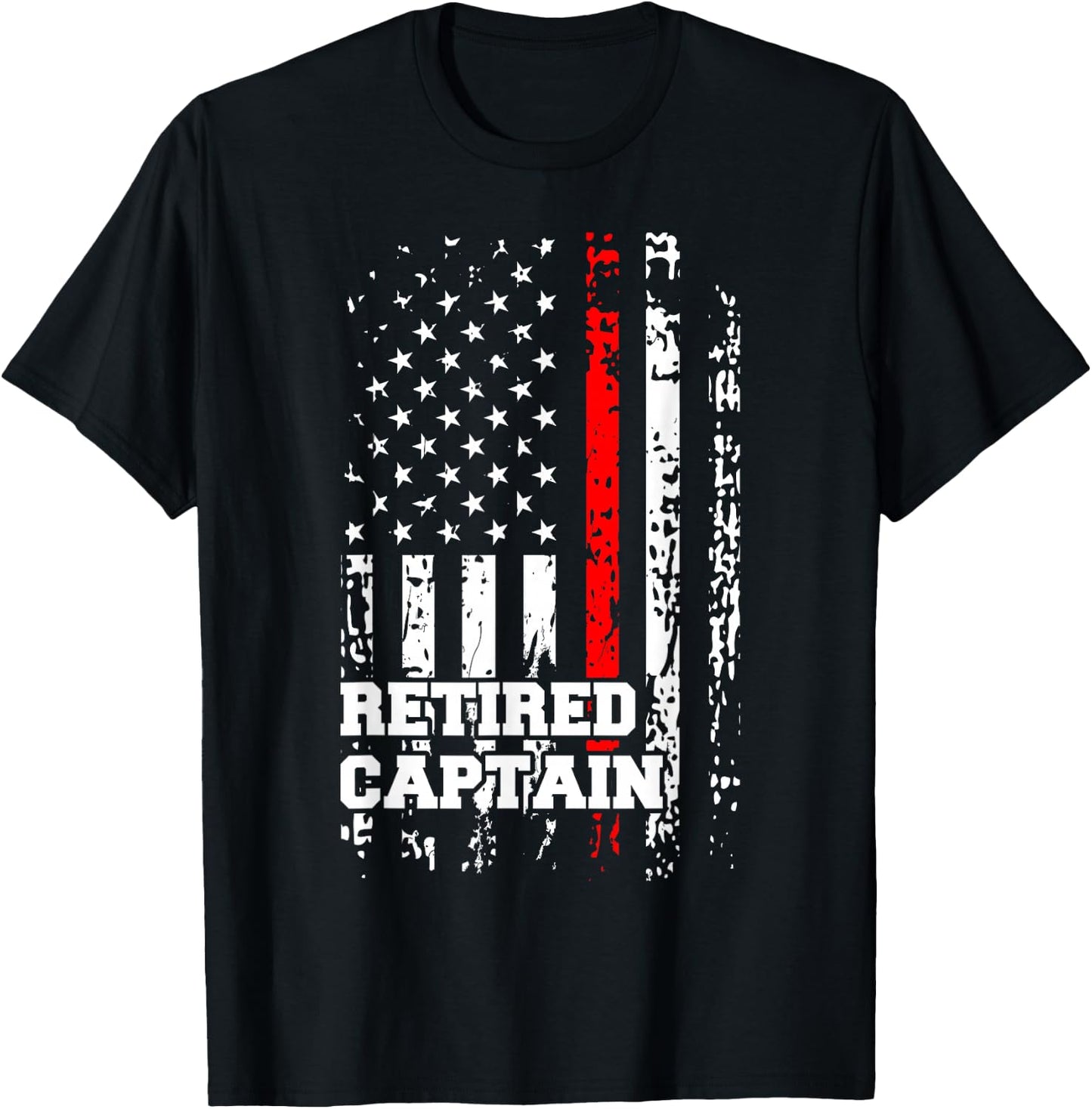 Retired Firefighter Captain Shirt Rank Retirement Gift T-Shirt - T-Shirt | Black