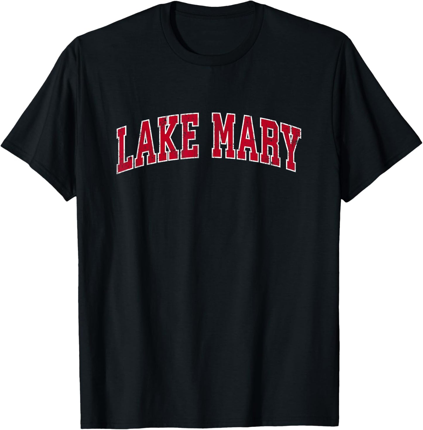 Lake Mary Florida FL Vintage Sports Design Red Design T-Shirt - T-Shirt | Black