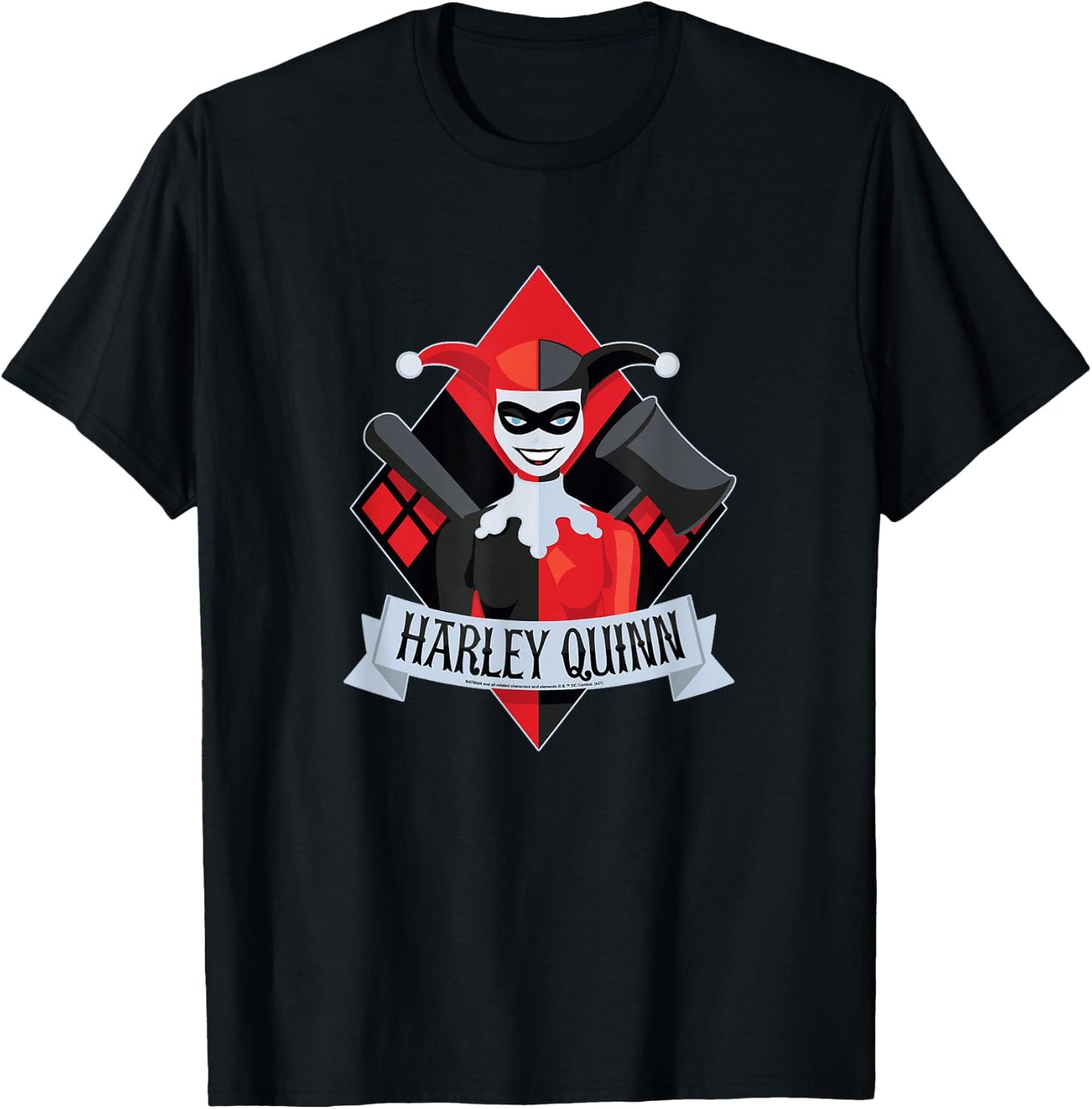 DC Comics Harley Quinn Diamond Portrait T-Shirt - T-Shirt | Black