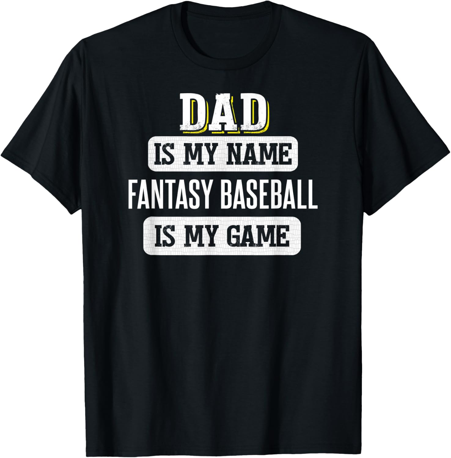 Funny Fantasy Baseball Gift Dad Fathers Day Design T-Shirt - T-Shirt | Black