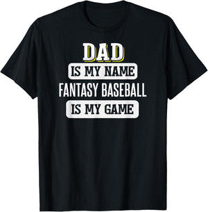 Funny Fantasy Baseball Gift Dad Fathers Day Design T-Shirt - T-Shirt | Black