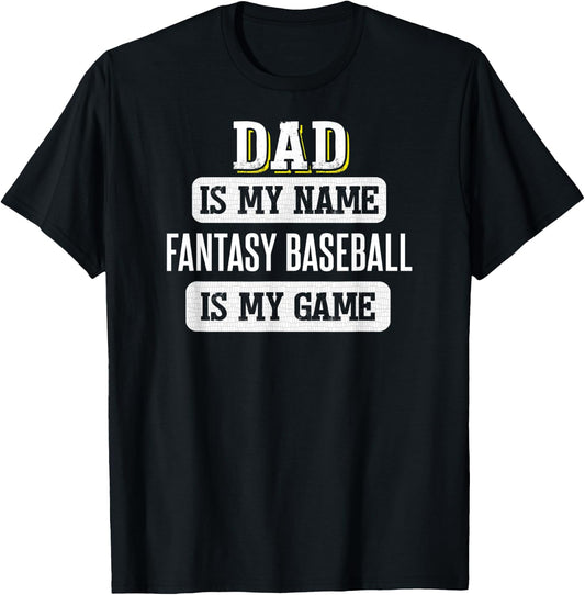 Funny Fantasy Baseball Gift Dad Fathers Day Design T-Shirt - T-Shirt | Black