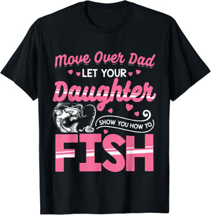 Daughter Fishing Shirt Dad Daughter Matching Fishing T-Shirt - T-Shirt | Black