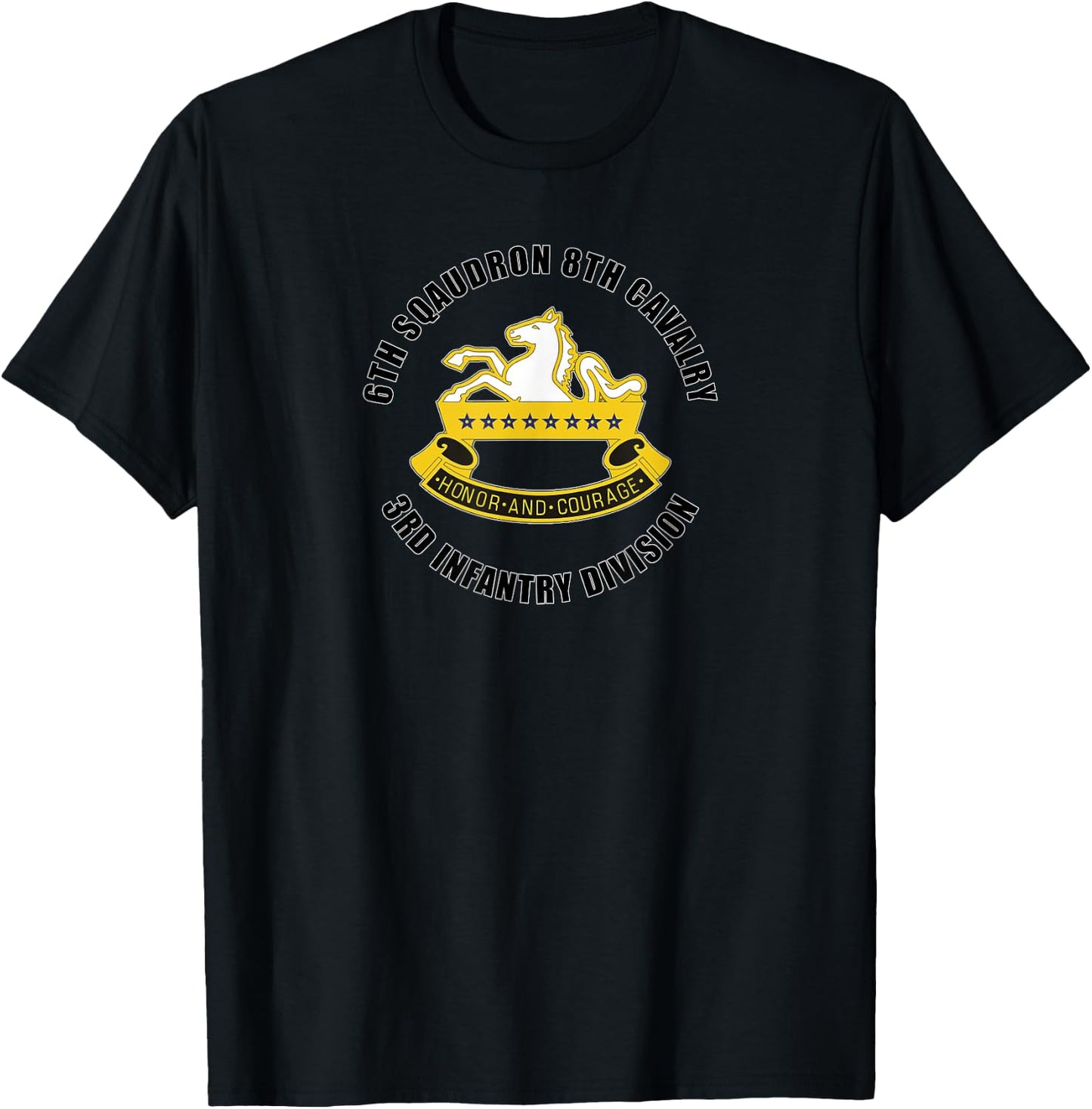 6th Squadron 8th Cavalry 3rd Infantry Division Veteran Gift T-Shirt - T-Shirt | Black