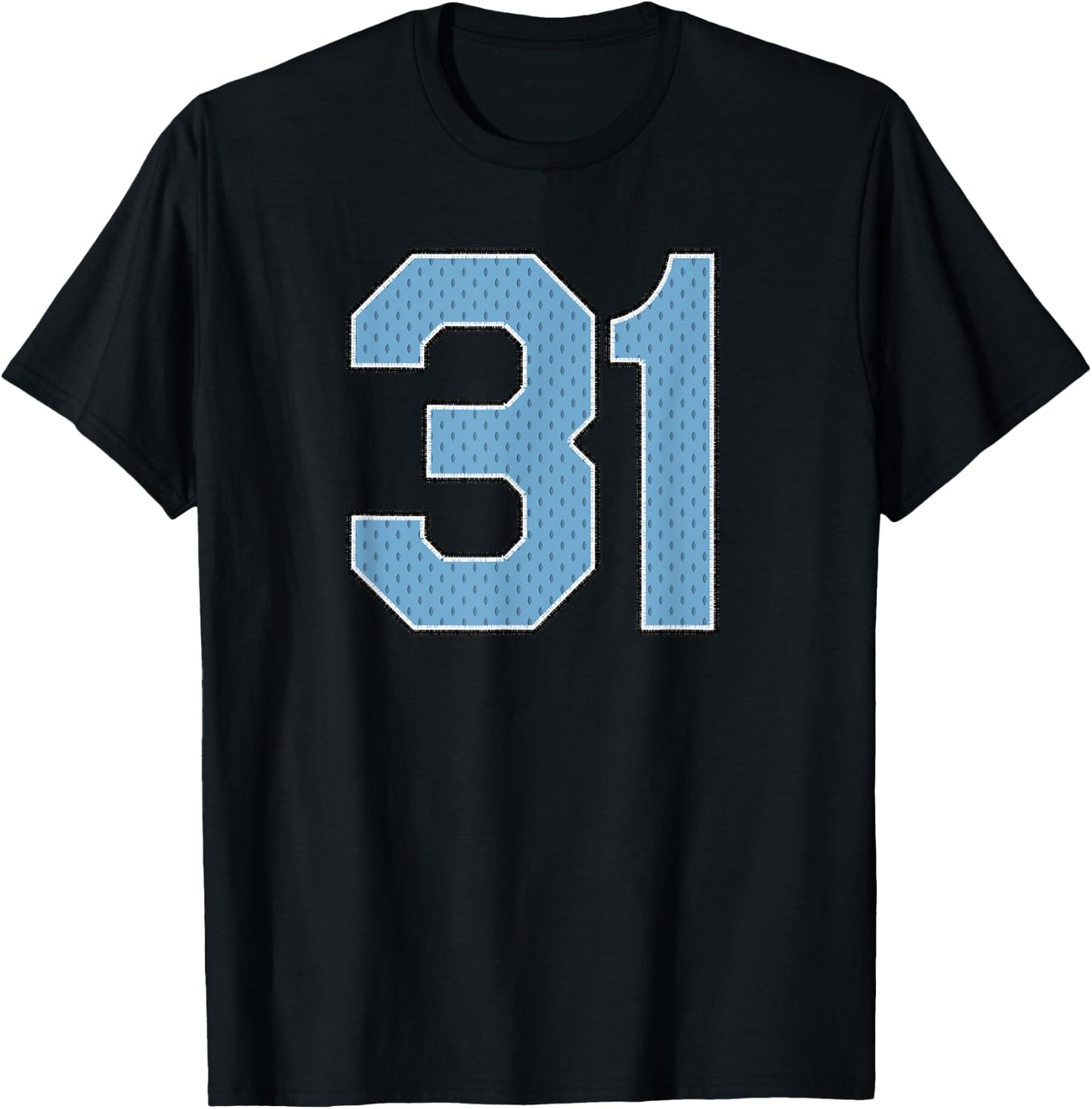 Sports Jersey Player Supporter Light Blue Number 31 T-Shirt - T-Shirt | Black