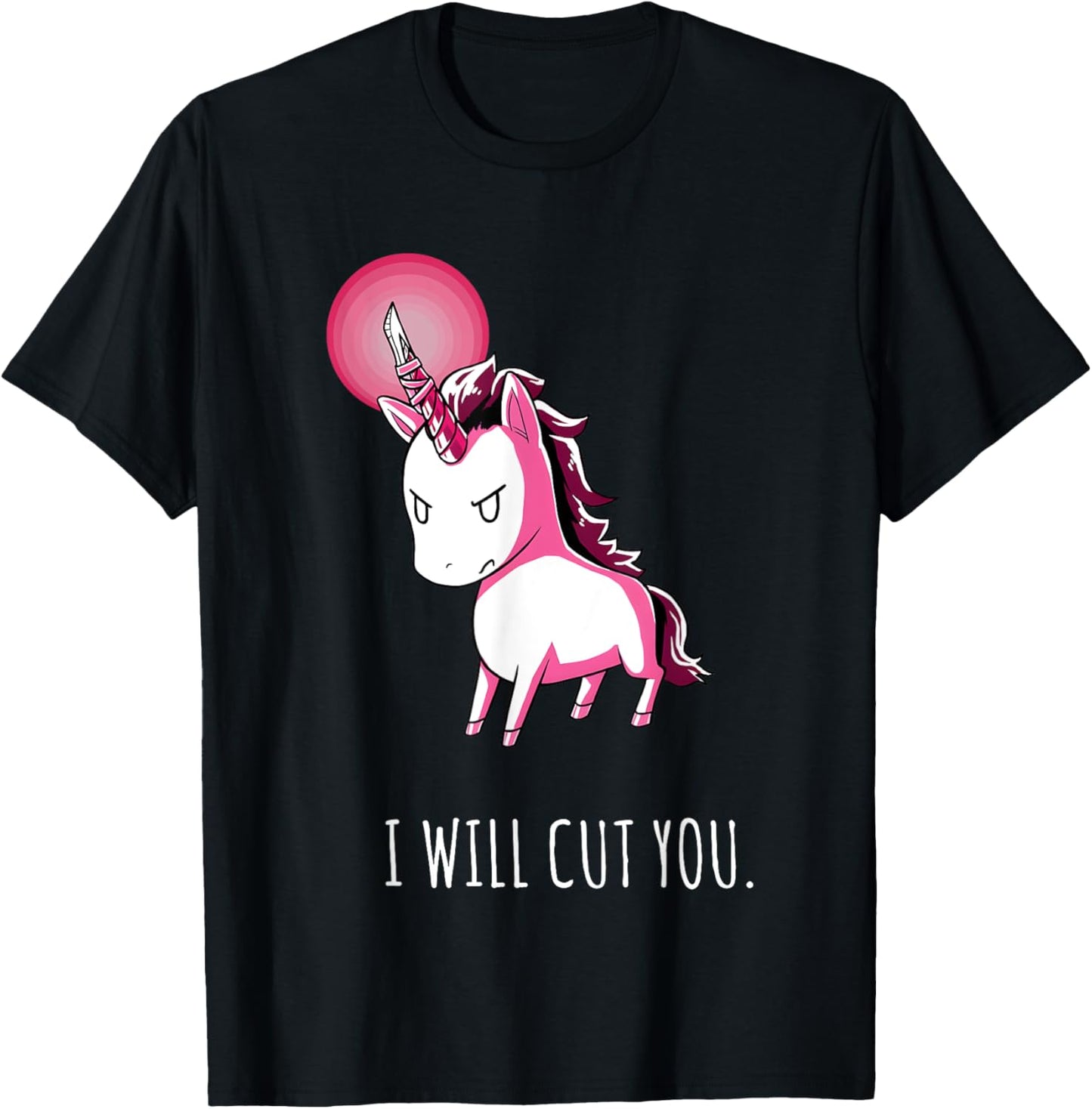 I Will Cut You Stabby Unicorn Funny T-Shirt - T-Shirt | Black