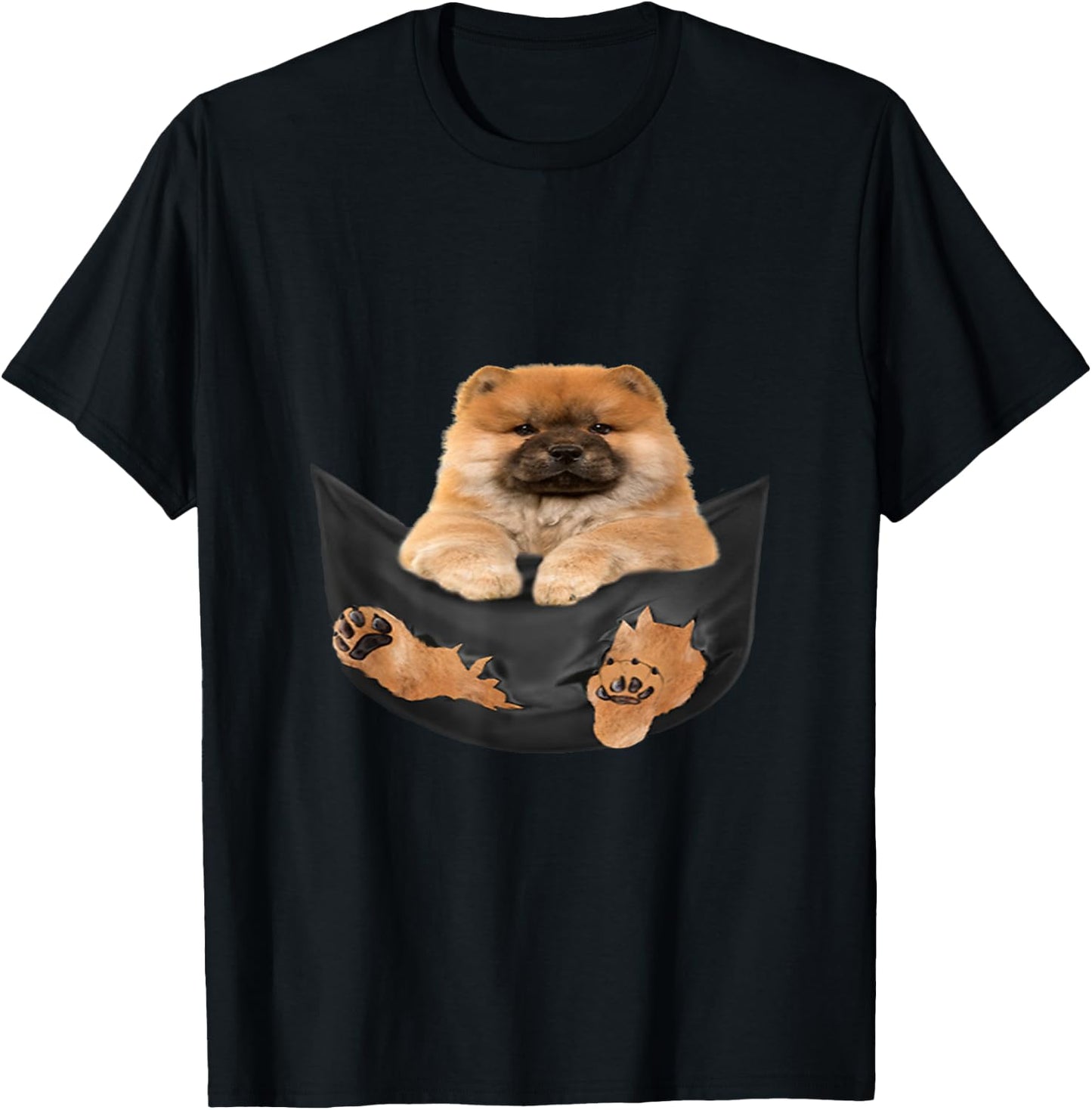 Dog Lover Gifts Chow Chow in Bag Men Women Girls Kids T-Shirt - T-Shirt | Black