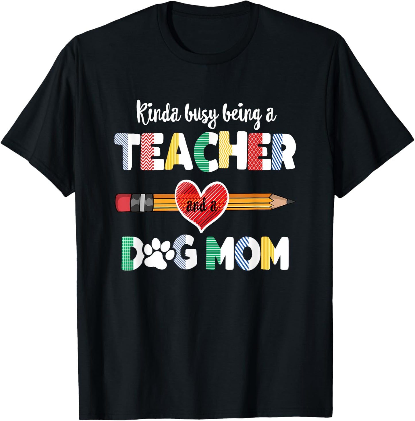 Funny Mothers day for teacher dog lover, Dog Mom Teacher T-Shirt - T-Shirt | Black