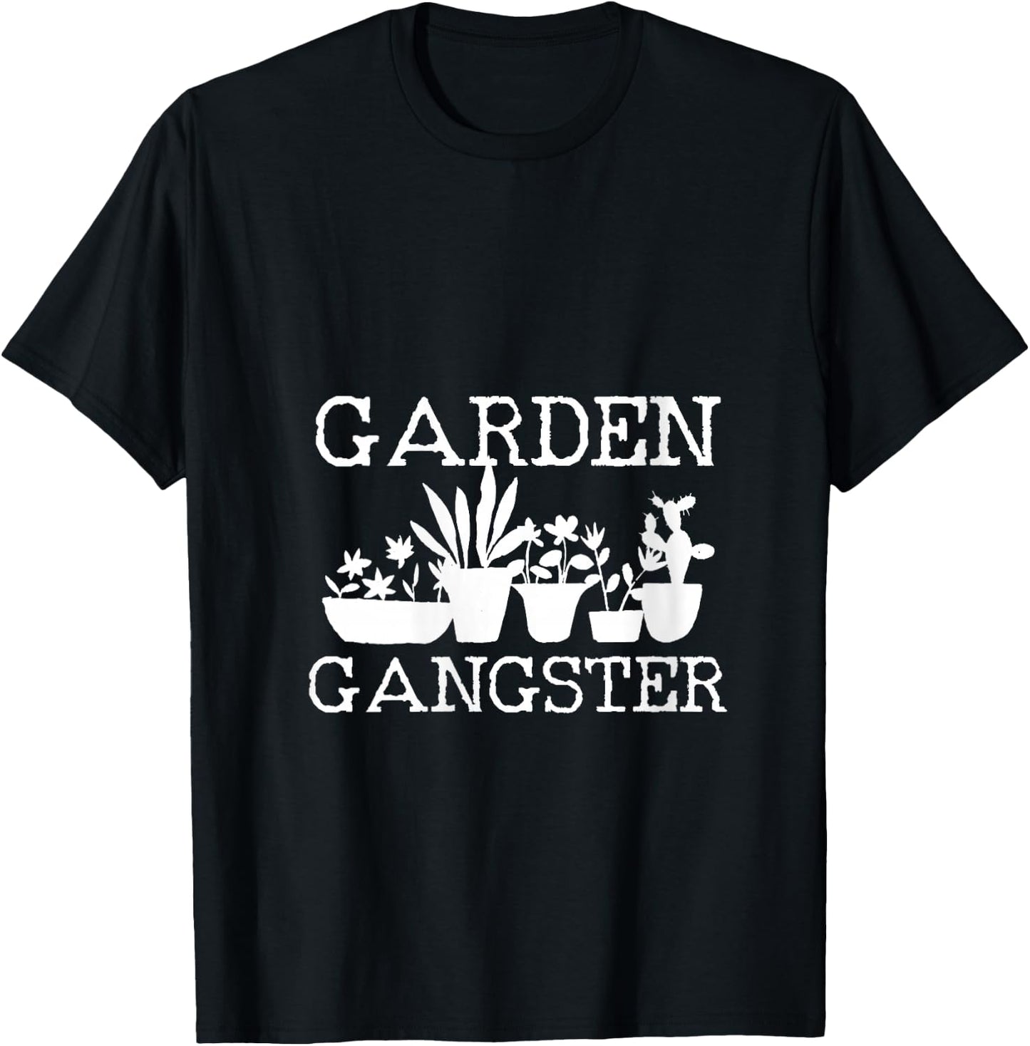Garden Gangster Plant Lover Gardening Funny Gardener Gift V-Neck T-Shirt - T-Shirt | Black