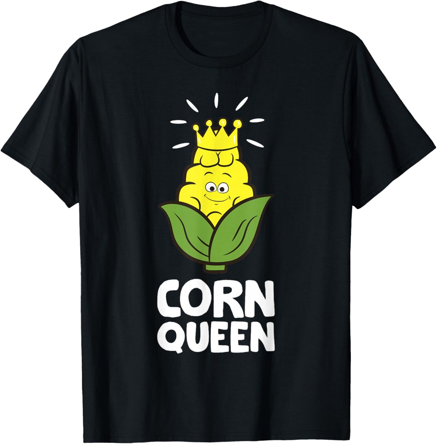 Corn Queen Sweet Corn Crown Corn Farmer Funny Corn Queen T-Shirt - T-Shirt | Black