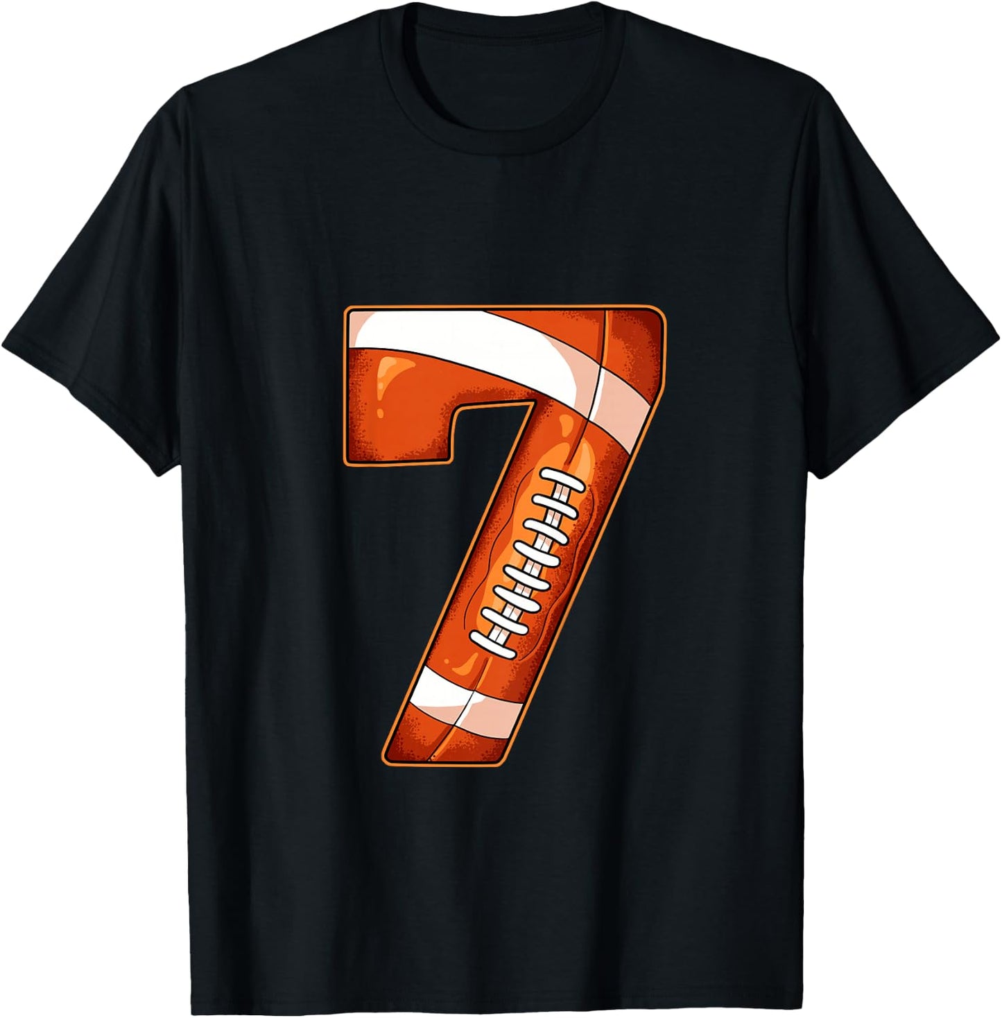 7th Birthday Football T-Shirt - T-Shirt | Black