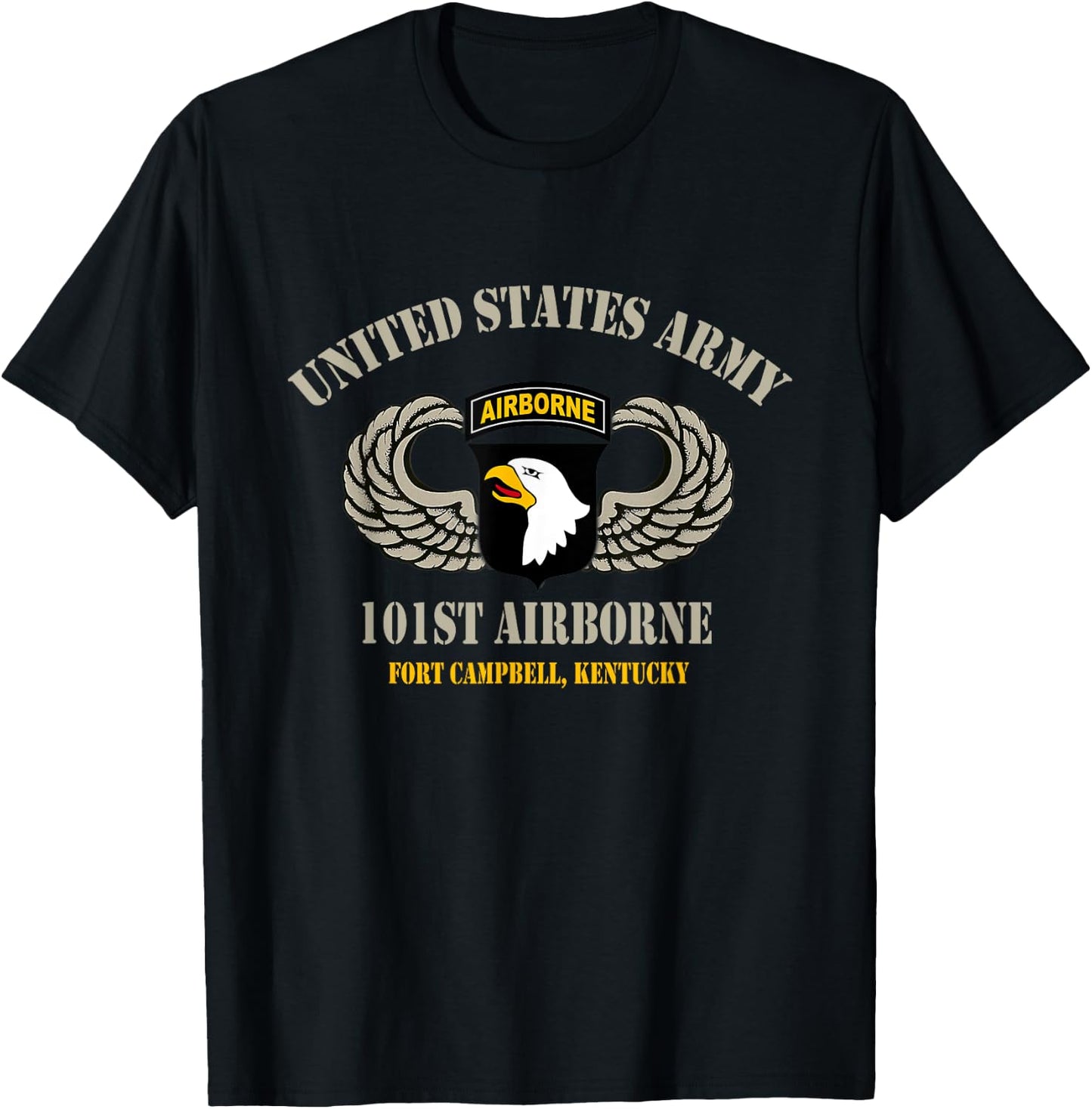 U.S Army Airborne 101st Fort Camb. Airborne Paratrooper Gift T-Shirt - T-Shirt | Black