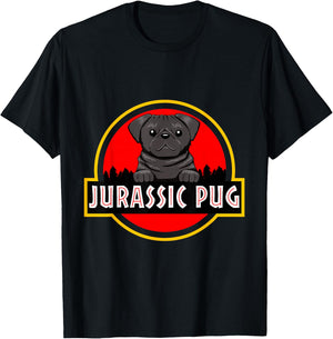 Jurassic Pug Gift Dog lovers, Funny Pug T-Shirt - T-Shirt | Black