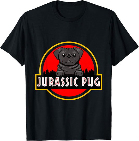Jurassic Pug Gift Dog lovers, Funny Pug T-Shirt - T-Shirt | Black