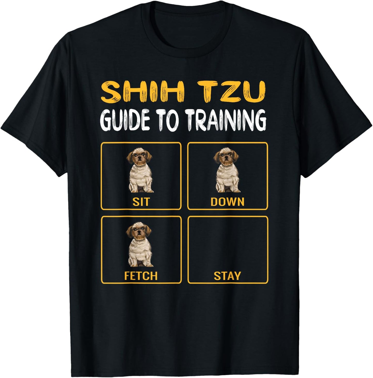 Funny Shih Tzu Guide to Training Dog Trainer Obedience T-Shirt - T-Shirt | Black