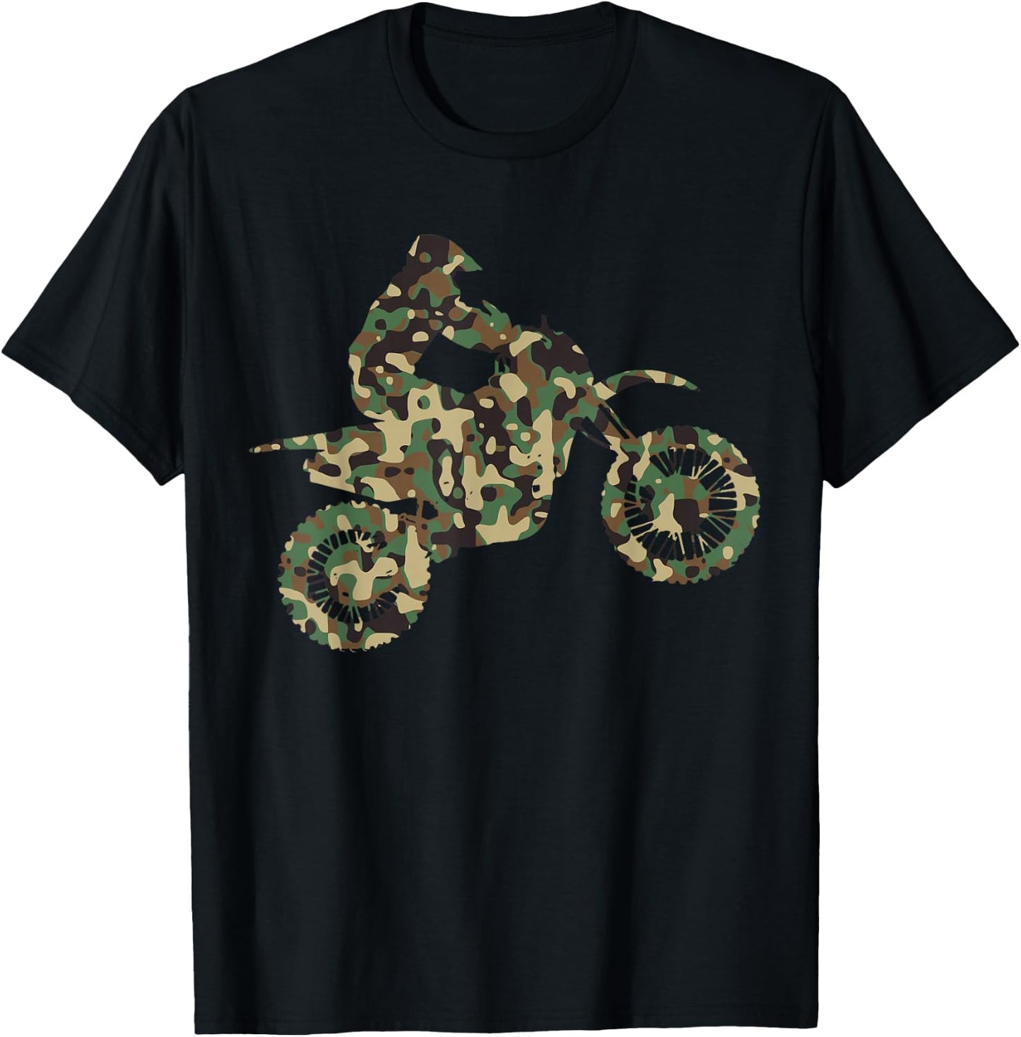 Motocross MX Enduro Motorcycle Camouflage Gift T-Shirt - T-Shirt | Black