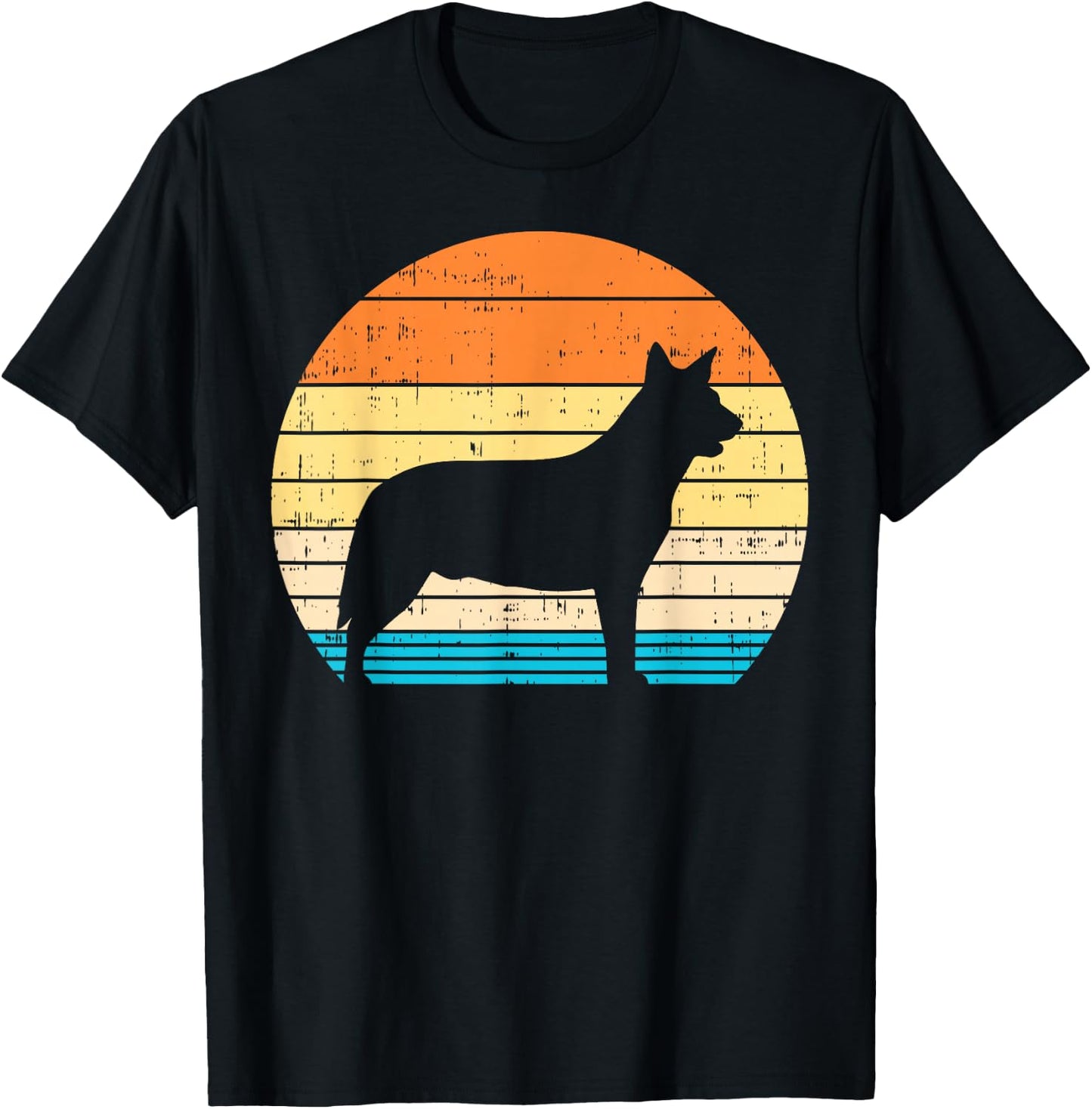 Heeler Australian Cattle Dog Retro Blue Red Animal Pet Gift T-Shirt - T-Shirt | Black