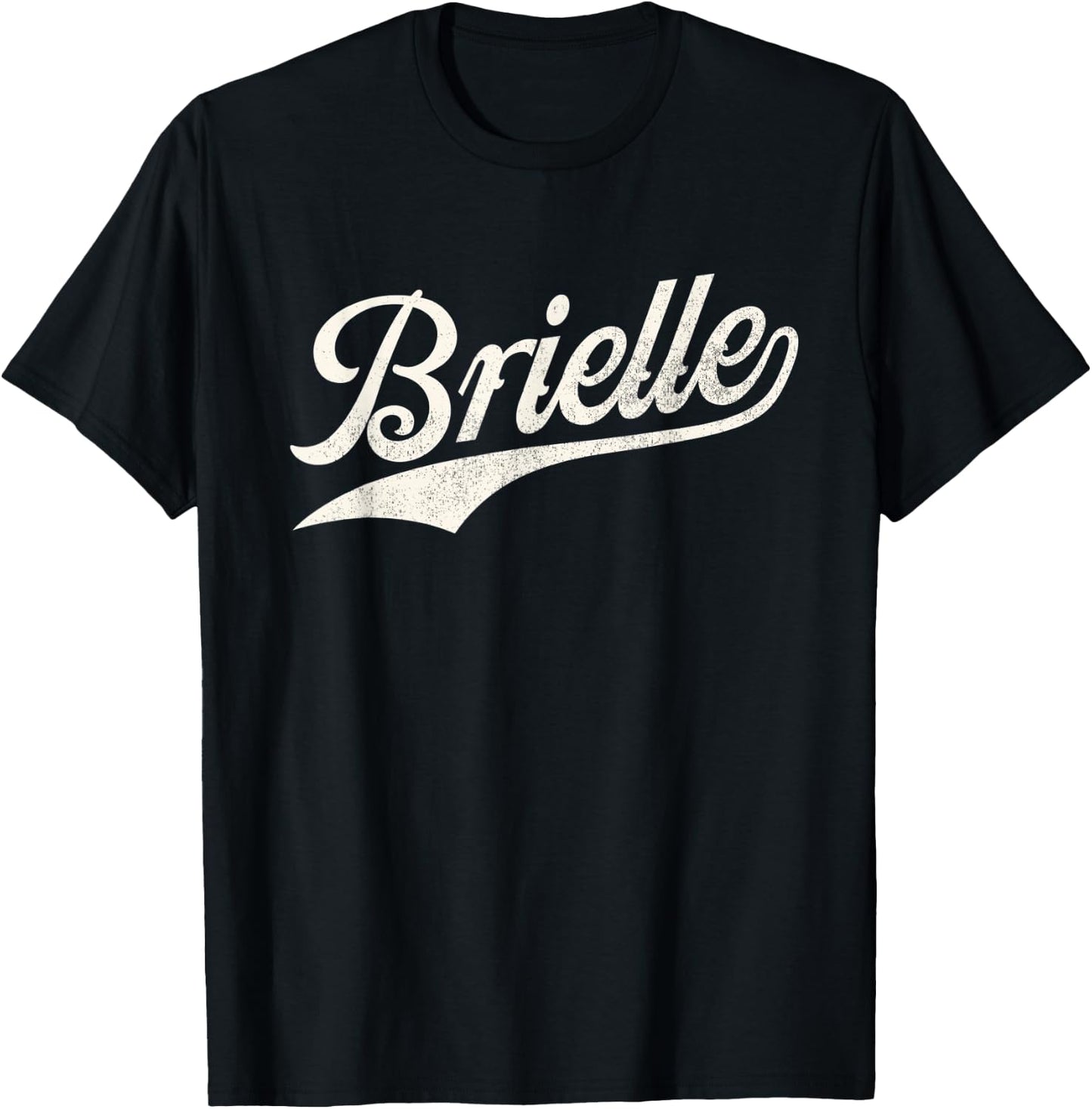 Brielle Name, Retro Vintage Brielle Given Name Distressed T-Shirt - T-Shirt | Black