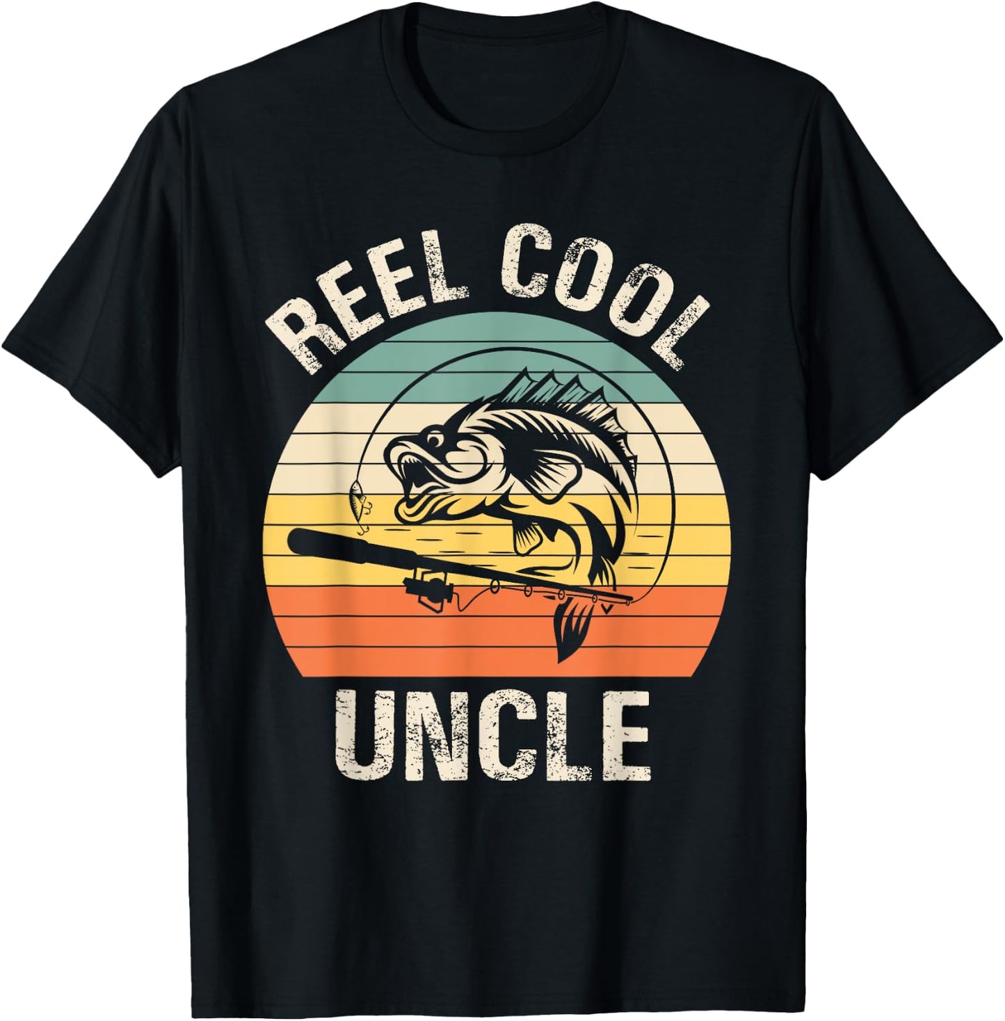 Reel Cool Uncle Fishing Funny Gift T-Shirt - T-Shirt | Black