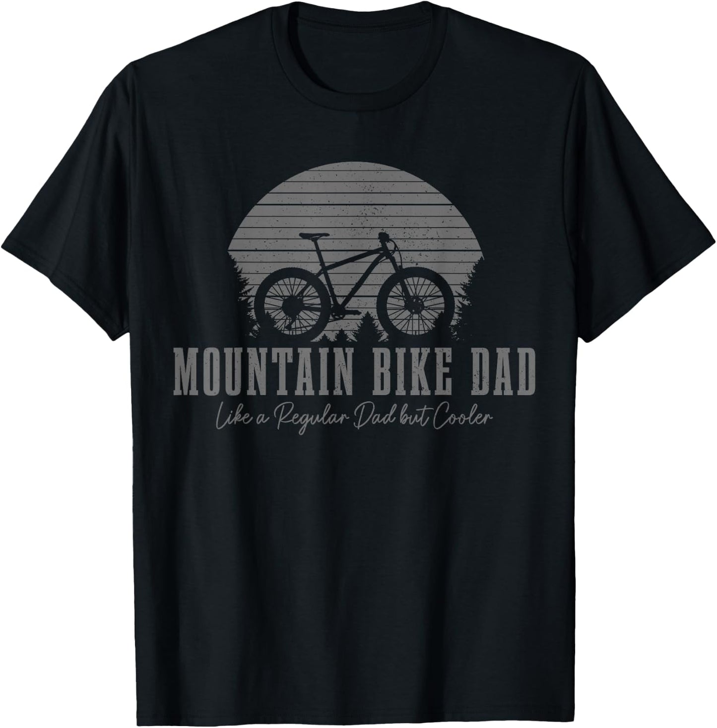 Mountain Bike Dad Vintage MTB Downhill Biking Cycling Biker T-Shirt - T-Shirt | Black