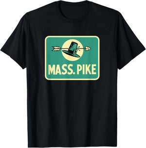 Mass Pike Road Sign Massachusetts Turnpike Route 90 T-Shirt - T-Shirt | Black