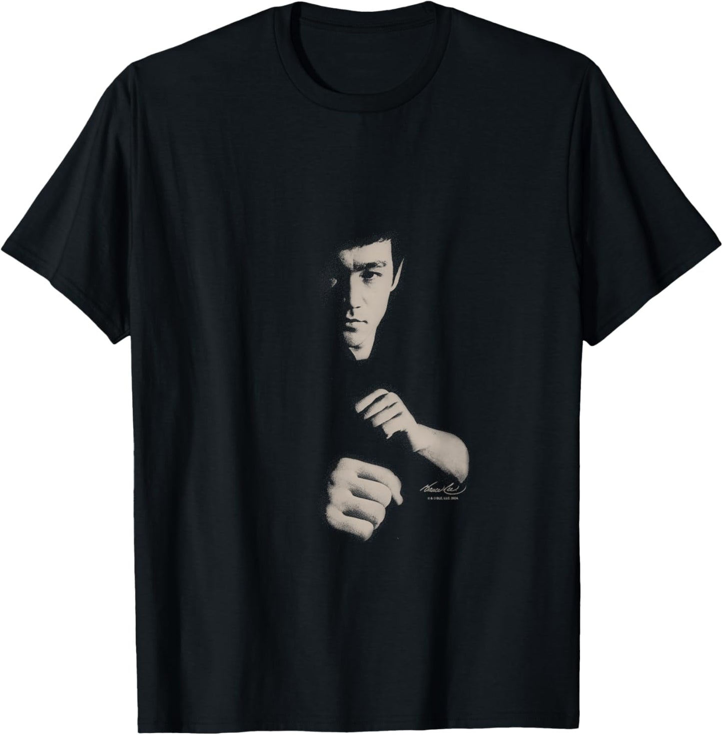Bruce Lee Ready To Fight Shaded Portrait Vintage T-Shirt - T-Shirt | Black
