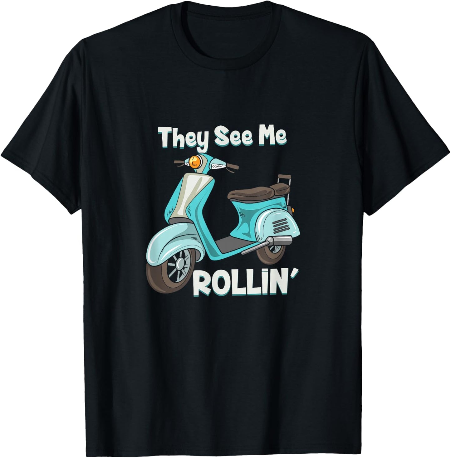 They See Me Rollin' - Funny Cute Moped T-Shirt - T-Shirt | Black