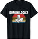 Retro Domino Player Dominoes Game Dominologist Funny Saying T-Shirt - T-Shirt | Black