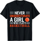 Basketball Never Underestimate A Girl Who Plays Basketball T-Shirt - T-Shirt | Black