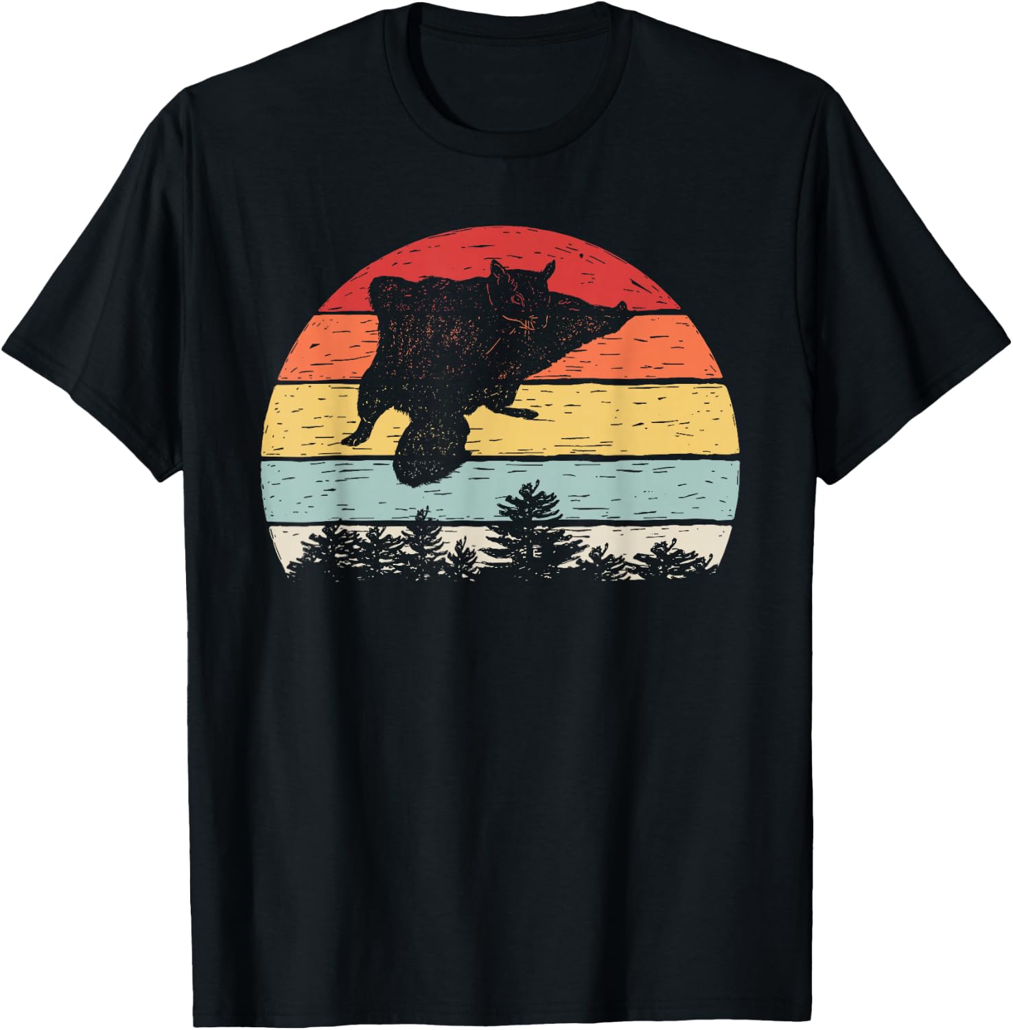 Catch Some Rays Vintage Retro Flying Squirrel T-Shirt - T-Shirt | Black