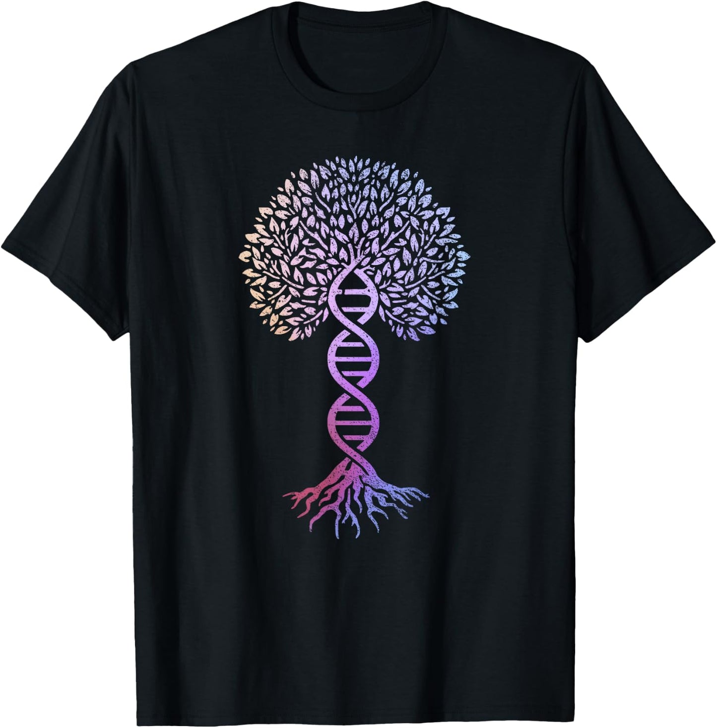 Tree Of Life DNA Science Genetics Earth Day Genealogy T-Shirt - T-Shirt | Black