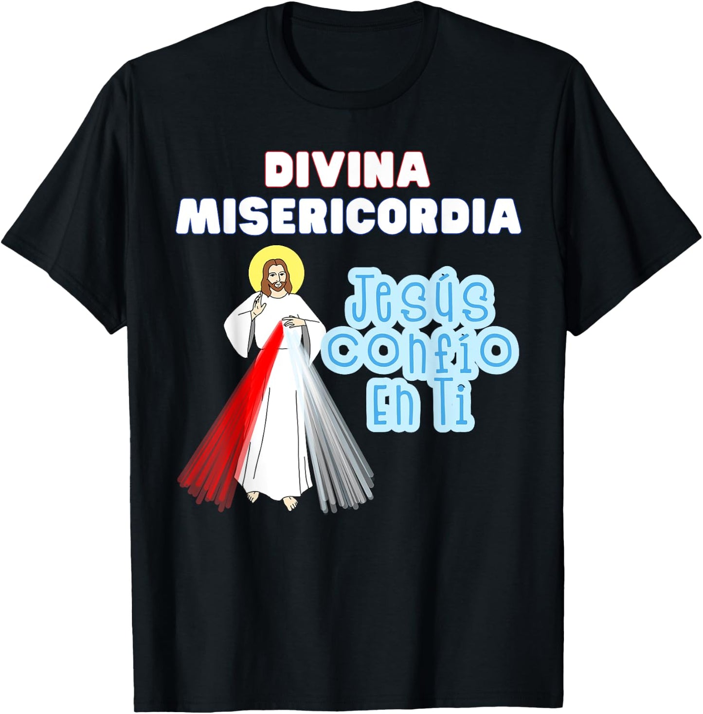 Jesús Confío En Ti Divine Mercy Spanish Catholic Kids T-Shirt - T-Shirt | Black