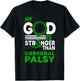 My God Is Stronger Than Cerebral Palsy Awareness Ribbon T-Shirt - T-Shirt | Black