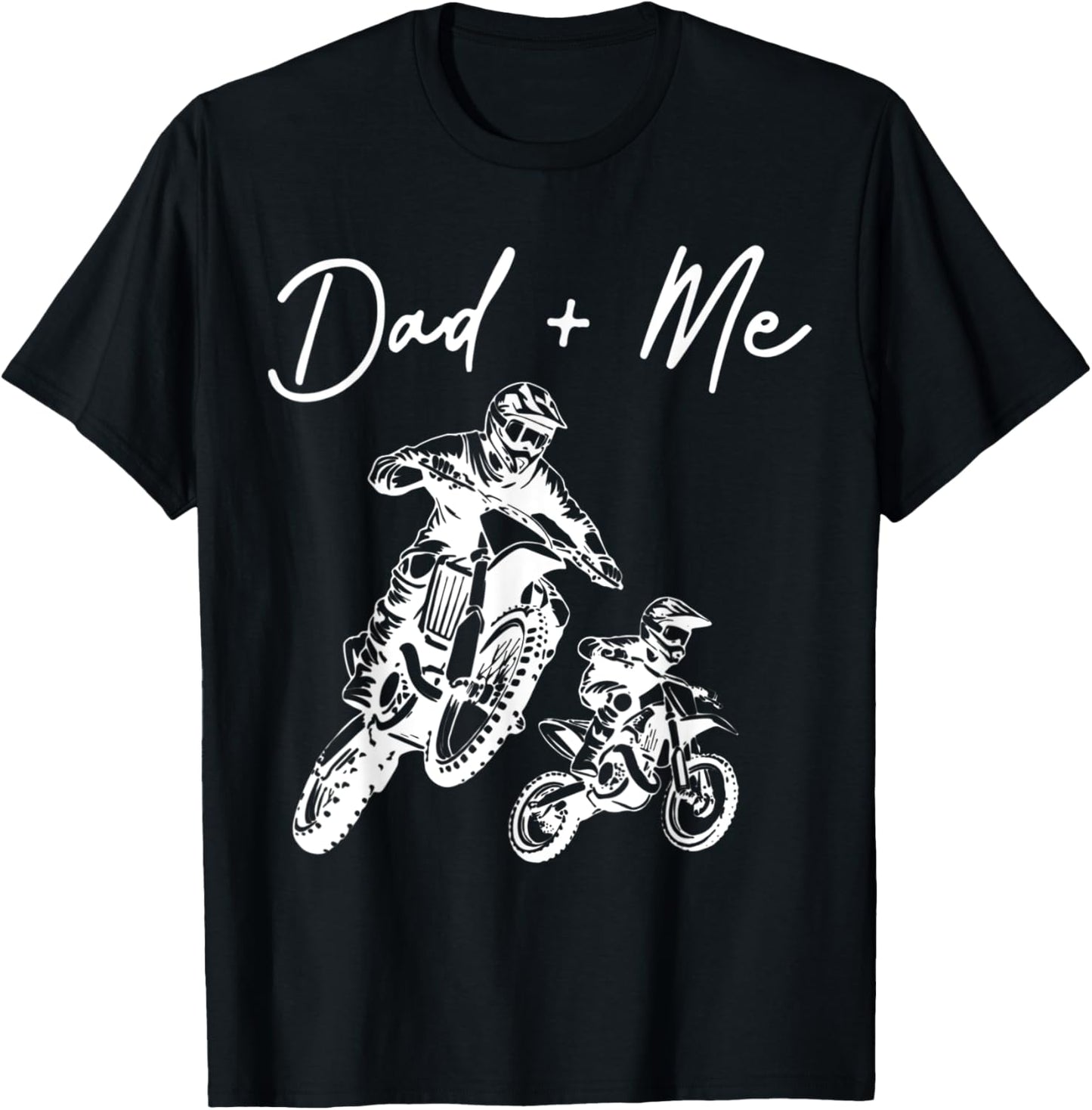 Daddy And Me Riding Father Motorcycle Friends son Daughter T-Shirt - T-Shirt | Black