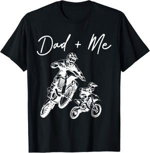 Daddy And Me Riding Father Motorcycle Friends son Daughter T-Shirt - T-Shirt | Black