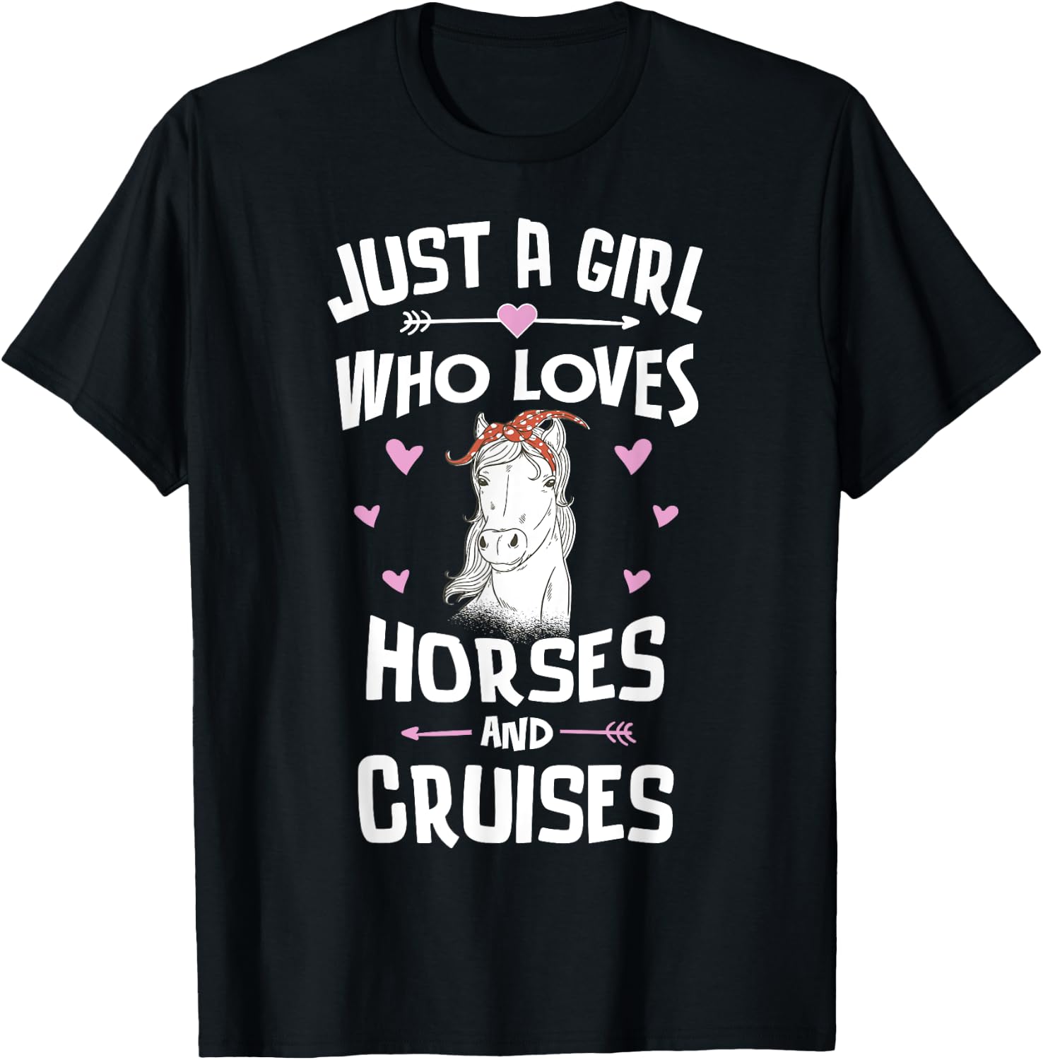 Horses And Cruises Gifts for Girls Women T-Shirt - T-Shirt | Black
