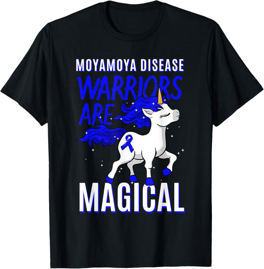 Moyamoya Disease Warrior Disorder Blood Vessel Unicorn T-Shirt - T-Shirt | Black